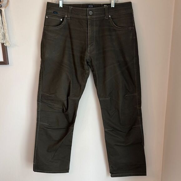 Kuhl Men’s free Rydr heavy duty dark green Relaxed work pants size 36x30 EUC! - Picture 1 of 12